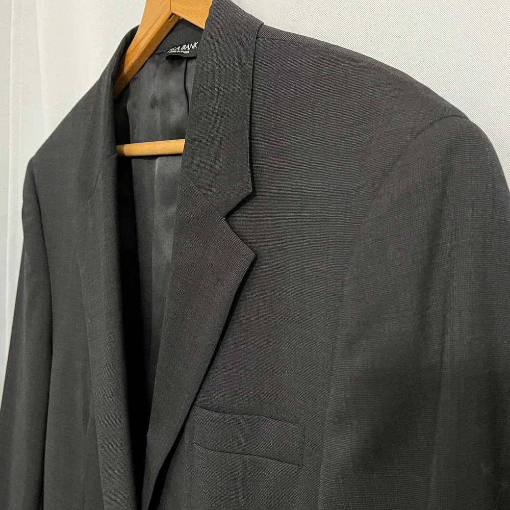 Jos. A. Bank Suit Jacket Mens 43L Charcoal Grey Solid Classic Fit Wool Blazer
